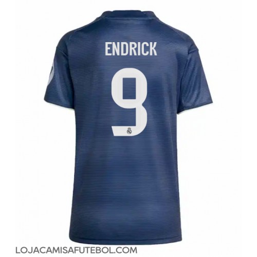 Camisa de Futebol Real Madrid Endrick #9 Equipamento Secundário Mulheres 2025-26 Manga Curta